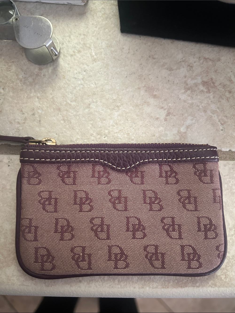 Dooney & Bourke Brown Monogram Zip Wristlet